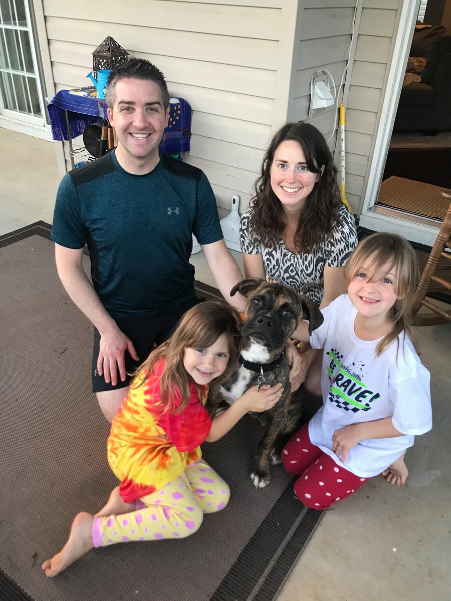 Welcome to the good life Brisket! His new family has three little girls for him to play with (one already tucked in bed for this pic). Adoption is so sweet. #Adoptdontshop #LPRAlum