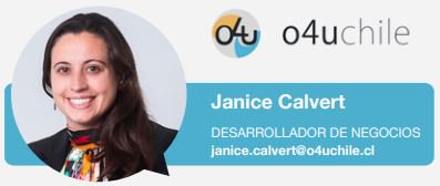 ACERAAG's tweet photo. Conoce a #JaniceCalvert, Desarrolladora de Negocios de @o4uChile, empresa socia de @ACERAAG https://t.co/2l4dNh0LVr #NewsACERA @PaulaVicens https://t.co/nJ0Y5Mrb3W