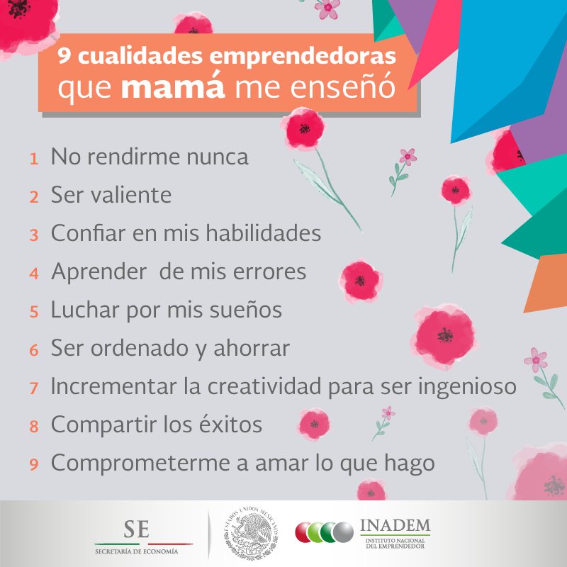 Economia_UDP's tweet photo. Te compartimos 9 cualidades emprendedoras que fomentan las mamás #FelízDiaDeLasMadres https://t.co/UcuWsyTA7L