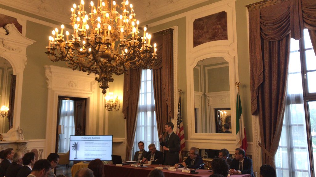 AmChamItaly's tweet photo. Here we are in #Florence! 
USA Consul General Benjamin Wohlauer thanks AmCham Italy and the Central South Carolina Alliance and for strengthening the tight between Tuscany and the United States...#GoGlobalGoUSA! https://t.co/kBqVKgI2Kh