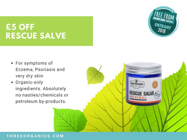 ThreeOrganics's tweet photo. #Sale £5 off
Rescue Salve
Designed using 
#organic only ingredients

Symptoms of #ezcema #psoriasis #DrySkin

BUY HERE: https://t.co/VvEypXTTBl

No nasties/Chemicals or petroleum by-products
#freefrom 2018 awards entrant
#beautybloggers
#bbloggers https://t.co/xorCUVv8OZ