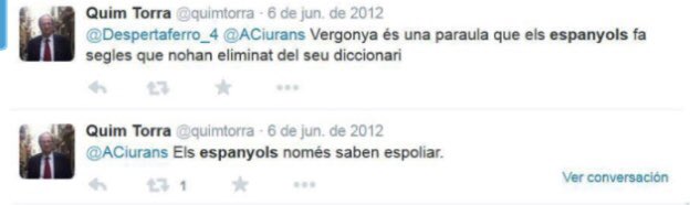Albiol_XG's tweet photo. Aquí tenéis el pensamiento del posible nuevo President de la Generalitat. Para él “vergüenza es una palabra que los españoles hemos eliminado de nuestro diccionario” o “solo saben expoliar”. Lo dicho, salimos del fuego y caemos en las brasas. https://t.co/5H3qlZLJh0