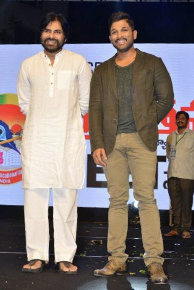 alluarjun's tweet photo. I Thank Pavan Kalyan Garu for gracing the occasion of THANKS TO INDIA (A Promotional event for NSNI) . I am personally very touched by the gesture of attending inspite of a Hectic schedule @PawanKalyan #NSNI https://t.co/LCxzZCKM9q