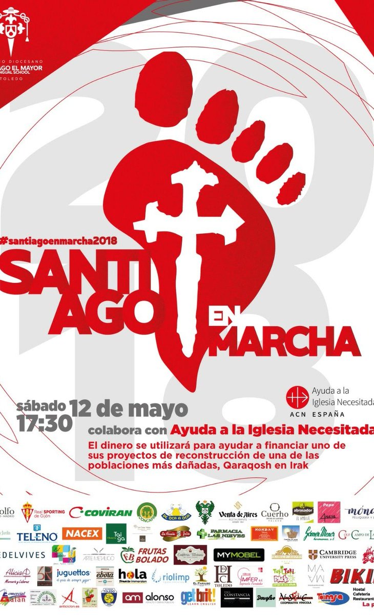Después del impresionante testimonio de Faddi Jennawi,ahora nos toca a nosotros!!!!
#Santiago se pone en marcha!!!
Toledaaaaaanos !!!!os esperamos el #sábado a las17:30 en el Colegio Santiago el Mayor!!
#santiagoenmarcha2018 #ayudalesavolver #MarchaSolidaria <a href="/AyudaIglesNeces/">Ayuda a la Iglesia Necesitada</a>