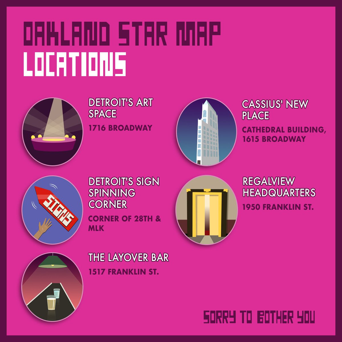 SORRY TO BOTHER YOU but if you’re in town for <a href="/BlurryVisionFst/">Blurry Vision Fest</a> this weekend, hit up the locations shown for some free STBY merch. (add’l details to follow).

#510day