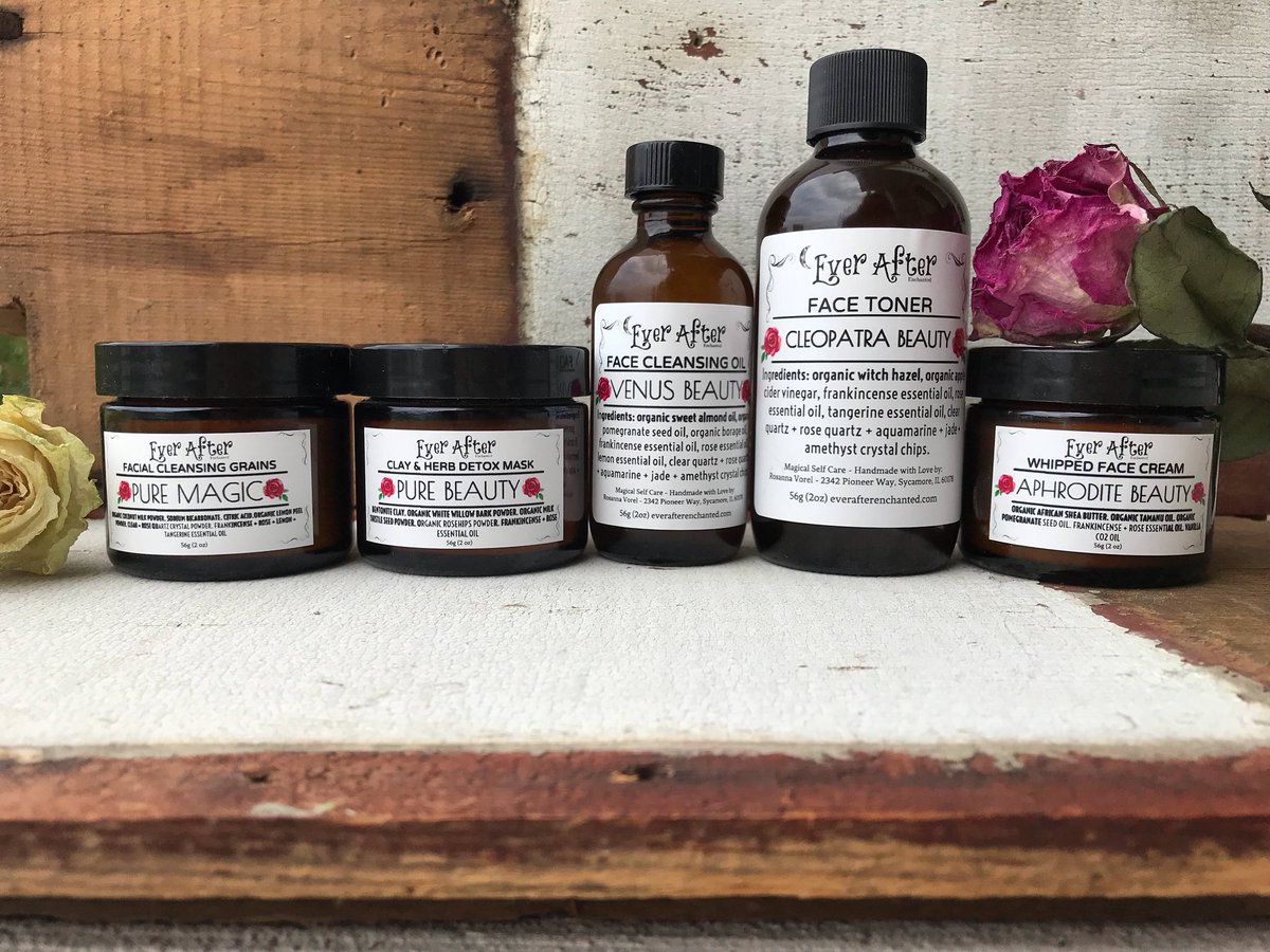 EverAfter1111's tweet photo. New face care line up in our Etsy shop! This line includes a cleansing oil, cleansing grains, toner, detox mask, and whipped face cream. I created this because I want you to feel pampered, beautiful, and confident with your self care routine! #organicskincare https://t.co/2AfcTZdY8Y