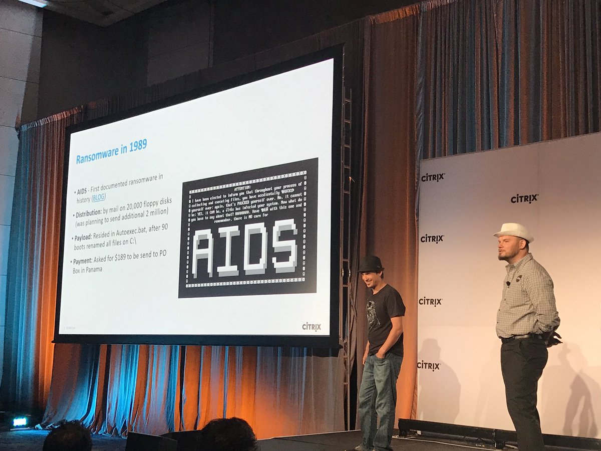 VDIHacker's tweet image. @MartinZugec and @FlorinLazurca Session “How to break the cyber kill chain of ransomware” has started, what a Great Session #Ransomware #IQTestEmails #CitrixSecurity #CitrixSecurityNerds #CitrixSynergy #SYN241