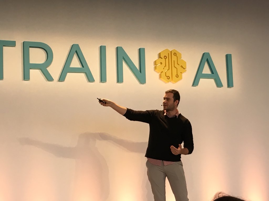 tango245's tweet photo. Fascinating perspective from Andrej Karpathy on the new programming model, software stack 2.0:  machine finds the program by optimization, developers write the program by building data sets. #TrainAI2018 https://t.co/U6KC58HyYc