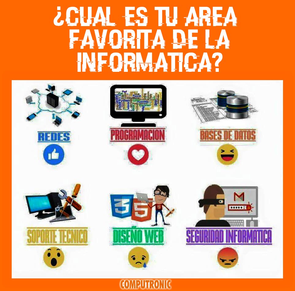 ComputronicPeru's tweet photo. 👨‍💻¿Cual es tu área favorita de la Informática?
🏠 #Computronic
👉 Especialista en Informática y Sistemas
🌐 https://t.co/E2mEGiqbt8 https://t.co/8uR5lARKkv