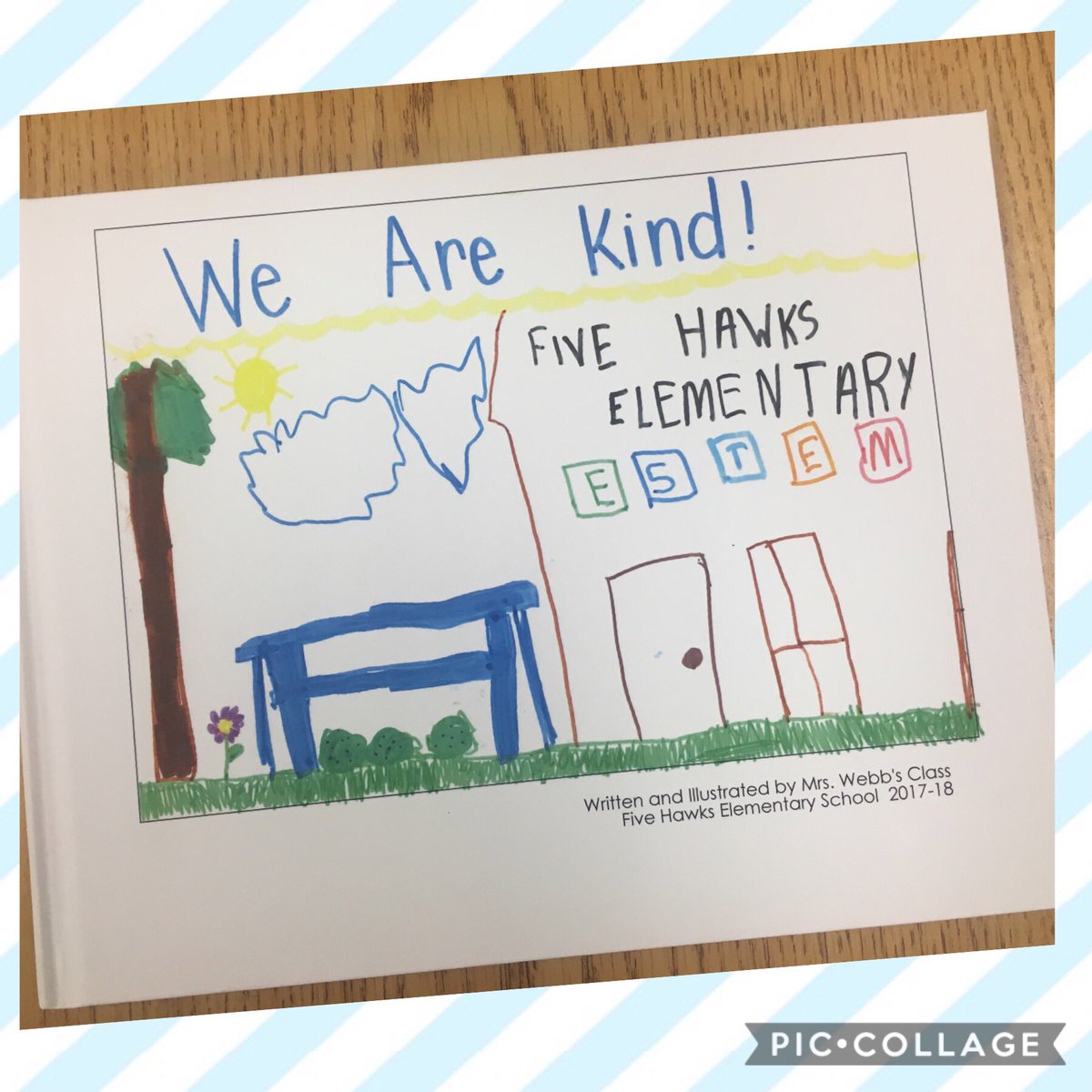 AndeeWebb's tweet photo. I’m so proud of these authors and illustrators. Today we celebrated the arrival of our published class book. Sharing the book with our 4th grade buddies was a bonus! #kinders #wearekind #authors https://t.co/Qp6xLalxH6
