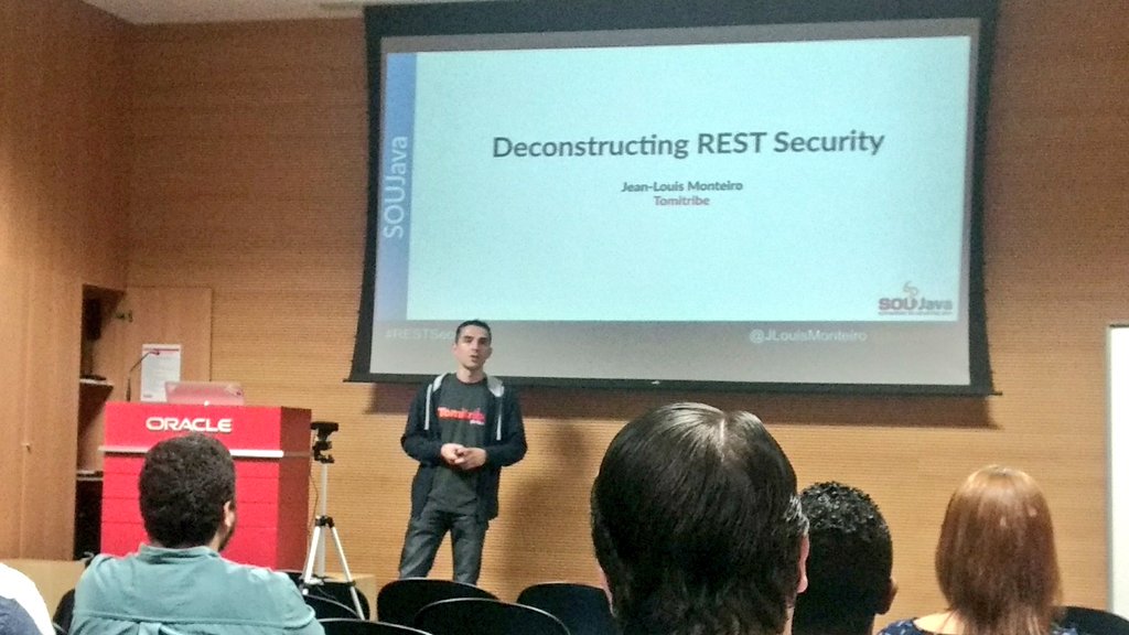 dudadeveloper's tweet photo. @JLouisMonteiro Deconstructing REST Security #RESTSecurity @soujava @oracledobrasil https://t.co/unW4QGOZBP