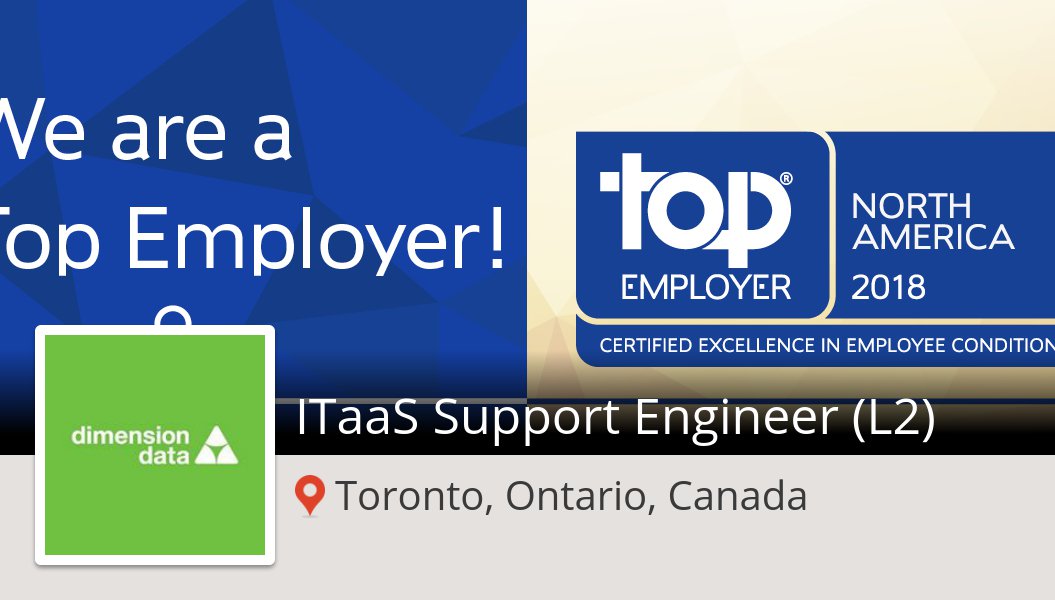 #DimensionData is looking for an ITaaS #Support #Engineer (L2), apply now! (#TorontoOntarioCanada) #job workfor.us/dimensiondata/…
