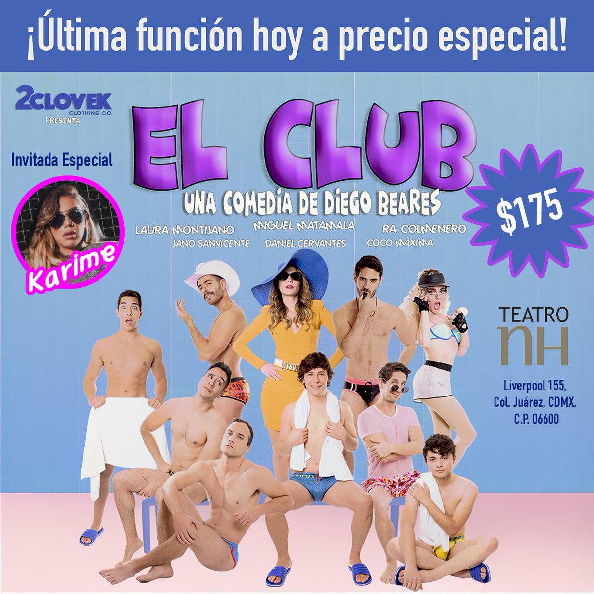 DardanePerez's tweet photo. Si quieres reír y descubrir los enredos de #ElClubMX no te pierdas hoy su última función a un precio súper especial!
En @TeatroNH_MX a las 8:45 hrs. ¡Lleva a tu mamá, no seas Gacho!
@diezvecesdie @OscarNoguera @papapandatv @SDeAMx @PuraPantallaMx @escandalamx @viveradiomx https://t.co/9AgHxWbmce