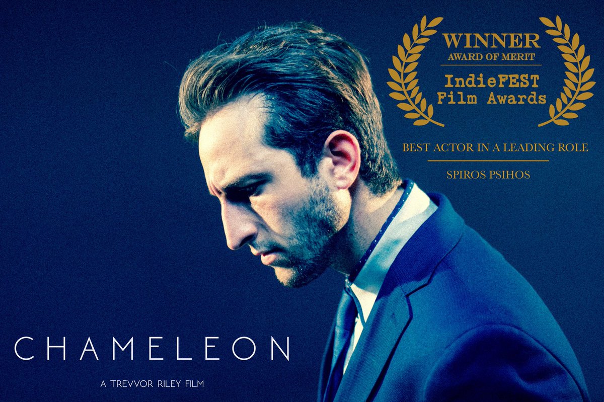 Thank you <a href="/TheIndieFest/">The IndieFEST</a> for the award BEST ACTOR IN A LEADING ROLE for Spiros Psihos in our short film “Chameleon” #spirospsihos #chameleonfilm #trevvorriley