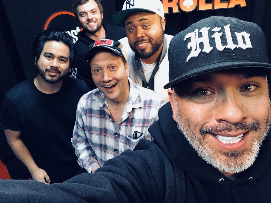 Jokoy's tweet photo. My friend @RobSchneider dives into The Koy Pond. Tune in Now @PodcastOne @ChaseDurousseau @chrislaxamana #realrob on Netflix https://t.co/eOe63OG6eQ
