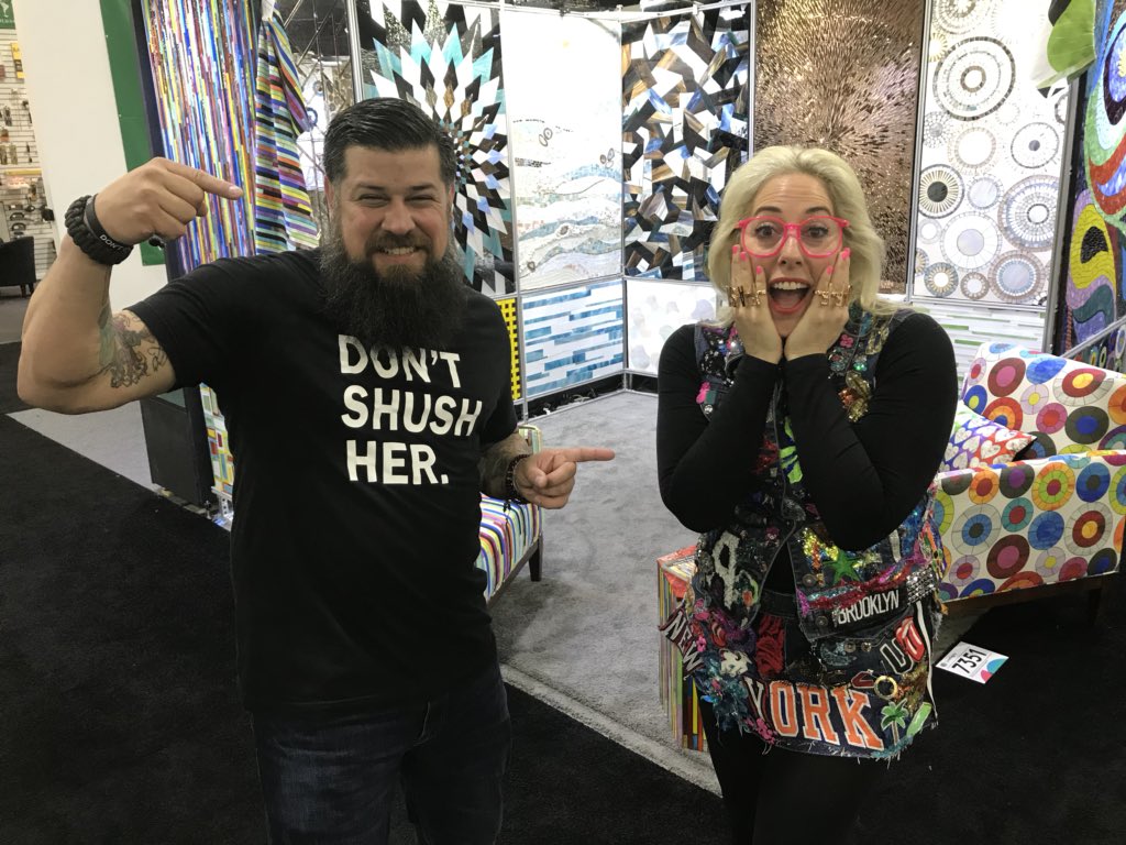 AllisonEdenArt's tweet image. Check out glass mosaics made by hand in NYC at booth 7351 at Coverings in Atlanta today and tomorrow #Coverings #DesignWall #tile #mosaic #fabric #art #textile #HomeAlone
