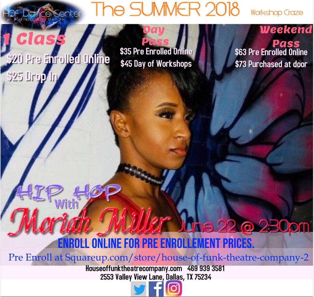HOFDanceCenter's tweet photo. Coming this summer at the HOF Moriah Miller #dance #dancer #dancers #dancing #hiphopdance #hiphopclass #hiphopworkshop #oldschoolhiphop #dallasdance #dallasdancer #dallasdancers #dallasdancing #dallasdancestudio #dallasdance #dallasdancer #dallasdancing #dallastx https://t.co/pTbiAcpKzO