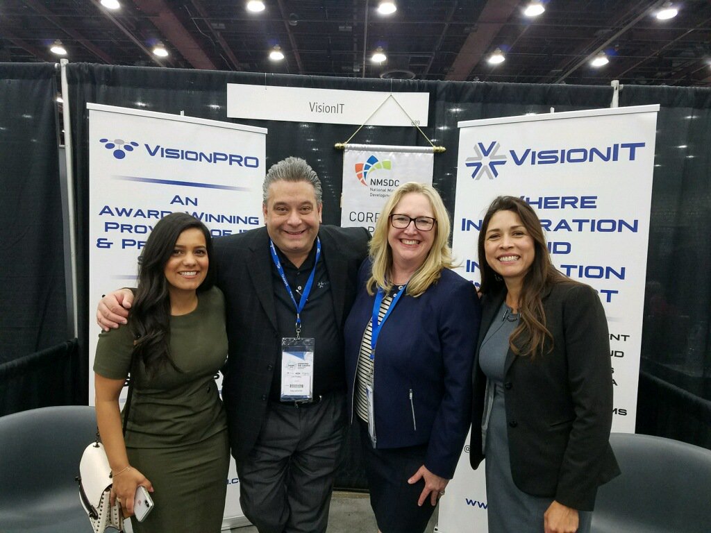 VisionITInc's tweet photo. What a great day at #MMPC18. Thanks to everyone who came and visited our booth! #MBE #COBO #Detroit https://t.co/zhsW9uiwpR