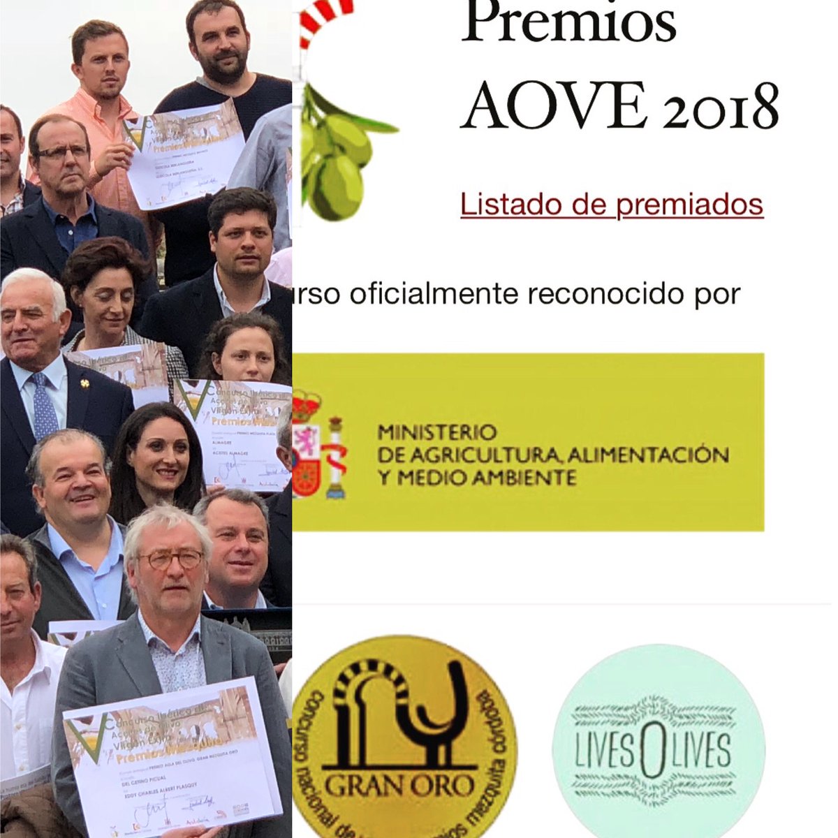 LivesOlives's tweet photo. By  #TeleRute comenta el Gran Oro en los PremiosMezquita 2018 de @LivesOlives https://t.co/2vi5URjpqr https://t.co/Y4WRIePxY4