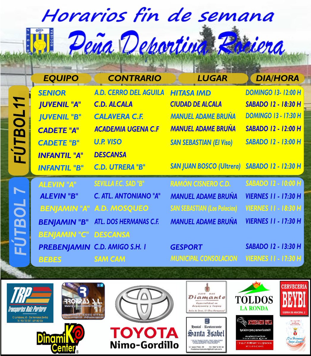PD Rociera (@pd_rociera) on Twitter photo Últimos coletazos de la temporada estos son los partidos de los equipos de <a href="/pd_rociera/">PD Rociera</a> @NimoGordillo esta semana. <a href="/lasemana/">Periódico La Semana</a> <a href="/elnazarenodh/">El Nazareno</a> <a href="/DHDiarioDigital/">DHD Digital</a> <a href="/cadena_dh/">CadenaDH</a> <a href="/2hermanasinfo/">Dos Hermanas Info 🗞💻</a> Últimos coletazos de la temporada estos son los partidos de los equipos de <a href="/pd_rociera/">PD Rociera</a> @NimoGordillo esta semana. <a href="/lasemana/">Periódico La Semana</a> <a href="/elnazarenodh/">El Nazareno</a> <a href="/DHDiarioDigital/">DHD Digital</a> <a href="/cadena_dh/">CadenaDH</a> <a href="/2hermanasinfo/">Dos Hermanas Info 🗞💻</a>