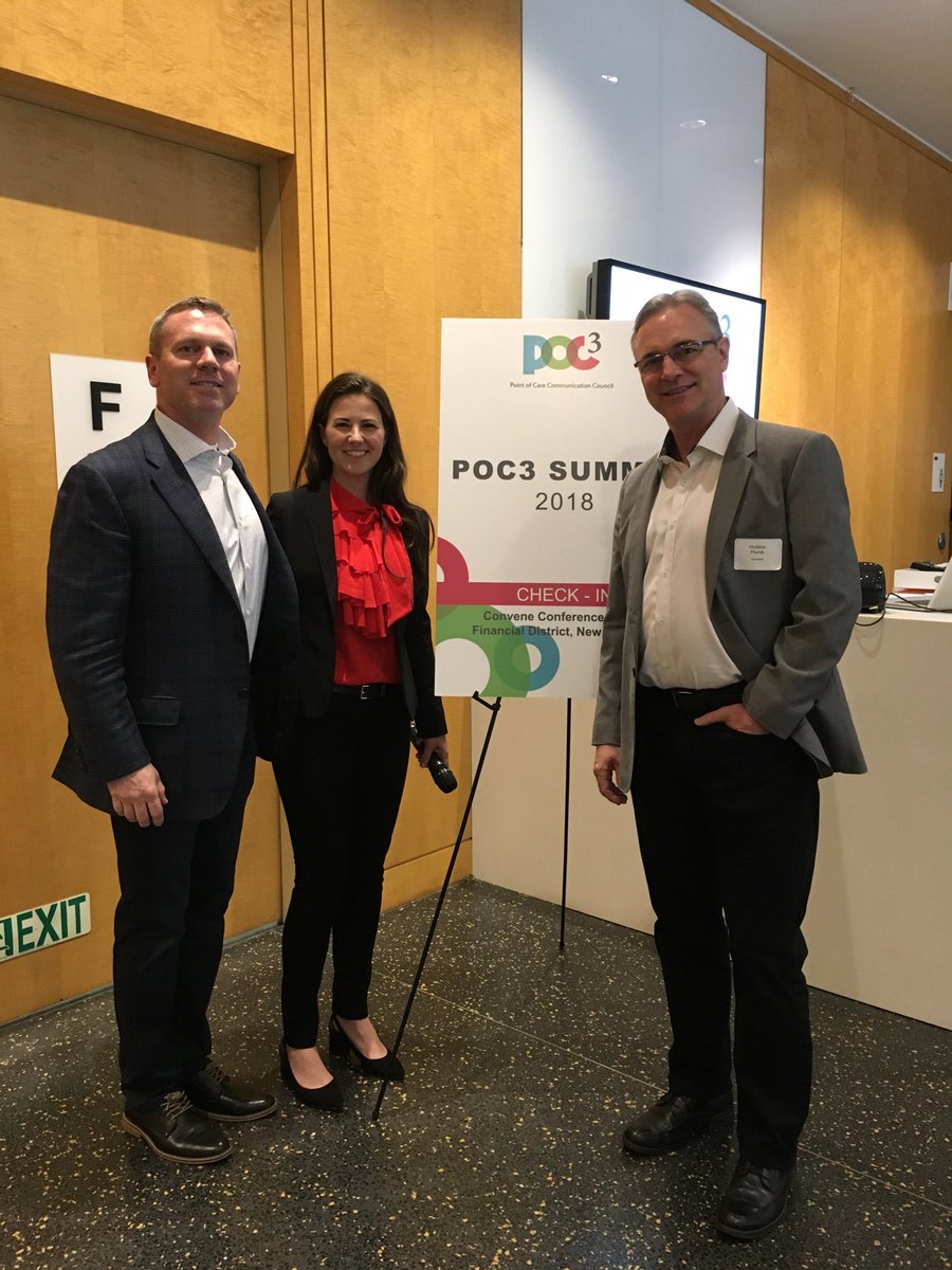digstrat's tweet photo. With (from left), Andrew Adams, President of Publicis Health Solutions, and Christine Franklin, Executive Director, POC3, at the Summit discussing the expansion of Point of Care to “wherever the patient is” #POC3summit https://t.co/CWG9ut45rF