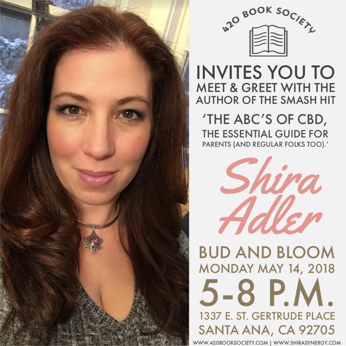 TypeAMediaPR's tweet photo. Spend the day after #MothersDay2018 @budandbloomclub with @420booksociety and #ThePotMom @The1Shira of #TheABCSOfCBD #cannabis #book #orangecounty #legalizeit #CBD #hemp #bookclub #wellness #parents #marijuana #THC #420 #720 #510🍁🌳🔥💨+ 💻📱📞📰📺📻= #typeamediapr https://t.co/V6ZYKZzGm0