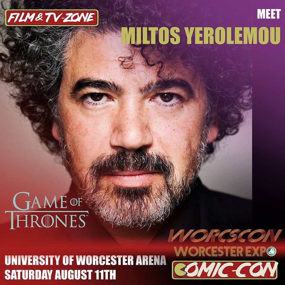 worcscon's tweet photo. We are extremely pleased to announce GAME OF THRONES Miltos Yerolemou as a Guest for Worcester Expo &amp; Comic Con. Best known for his role as Syrio Forel in the HBO fantasy TV series Game of Thrones.
#worcscon #worcs #expo #comiccon #miltos #miltosyerolemou #actor #gameofthrones https://t.co/RxWRtFSKFd