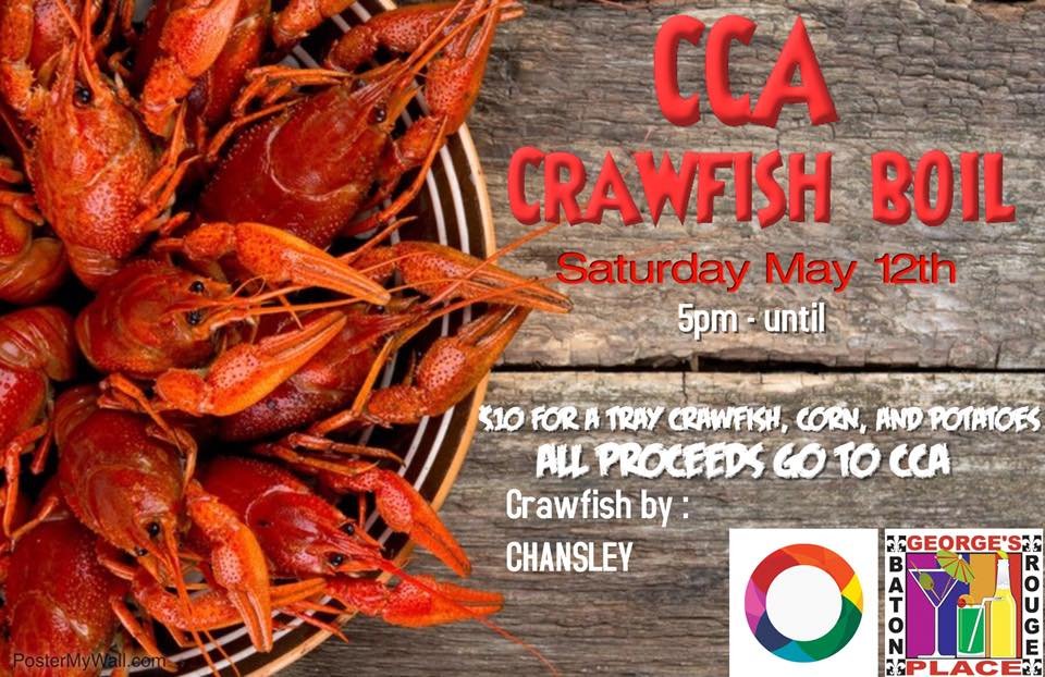 TONIGHT is our CCA Crawfish Boil at George's Place - drop by to suck some heads and pinch some tails with us!