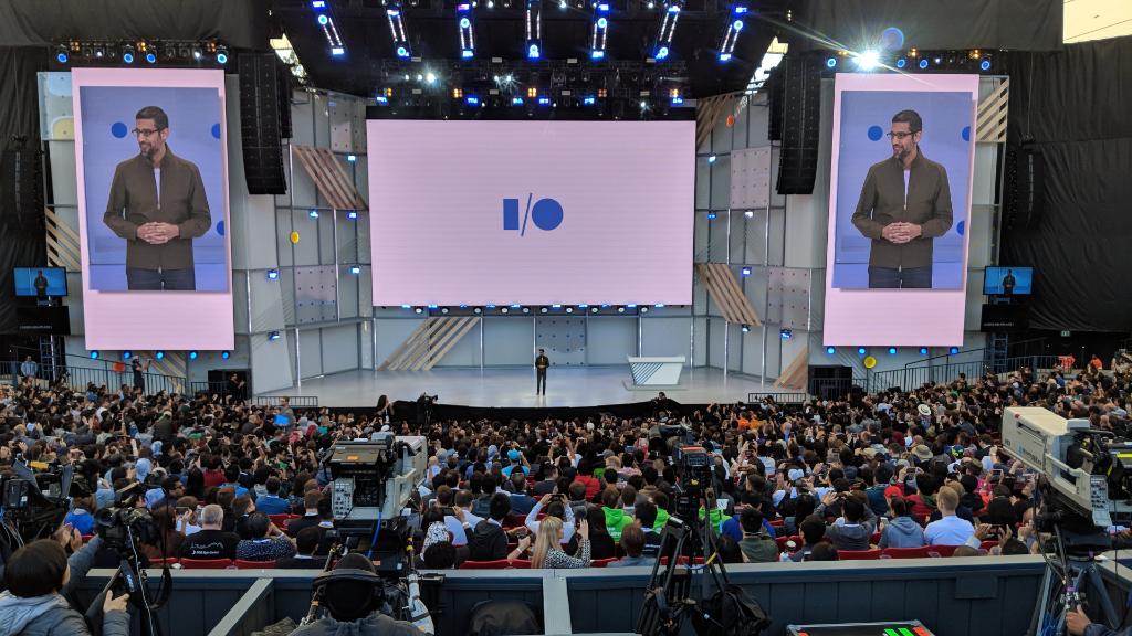 Google's tweet image. That's a wrap, #io18!  Keep it 💯 with a list of one hundred things we announced this week → goo.gl/msqv4v
