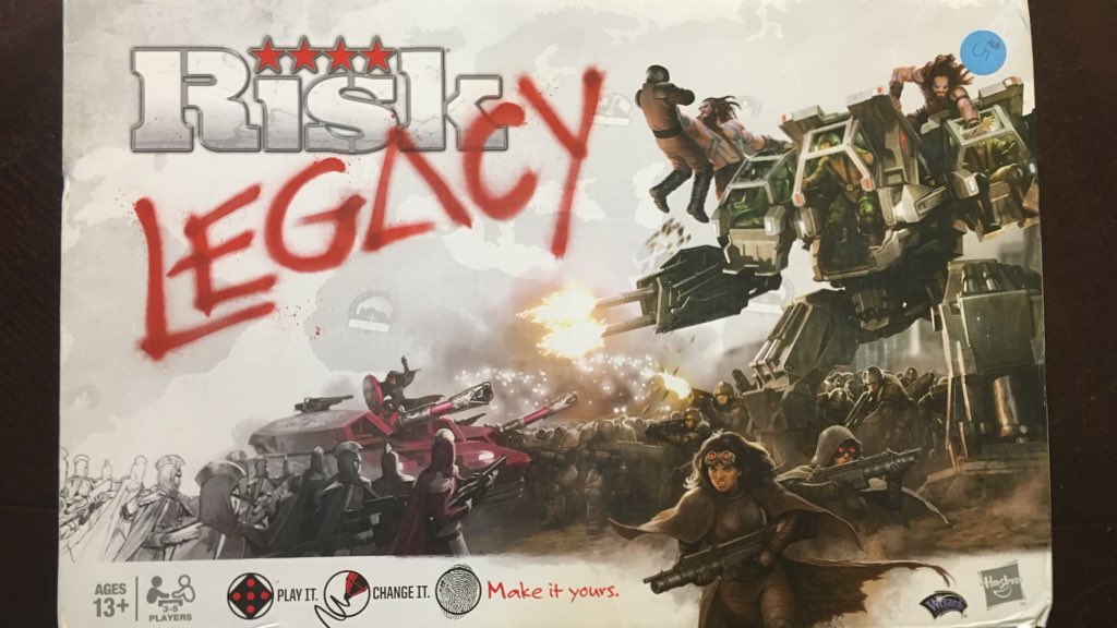 My first real thrift store score... Risk Legacy for only $3.99. Nothing punched out, only missing the territory cards which I can use from the old risk game!