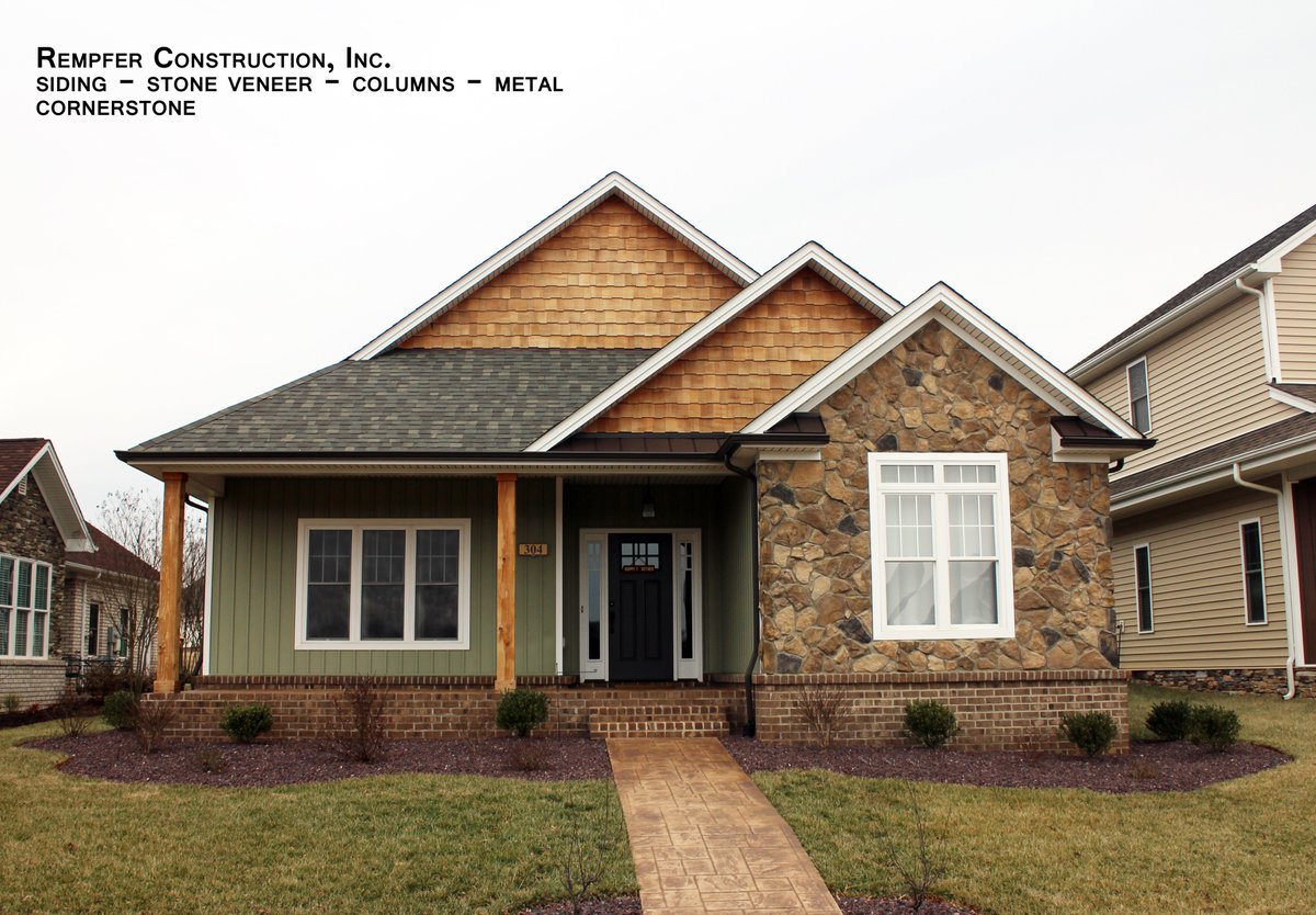 We installed the siding, stone veneer, columns, and metal on this home in #Lynchburg back in 2014. #ThrowbackThursday