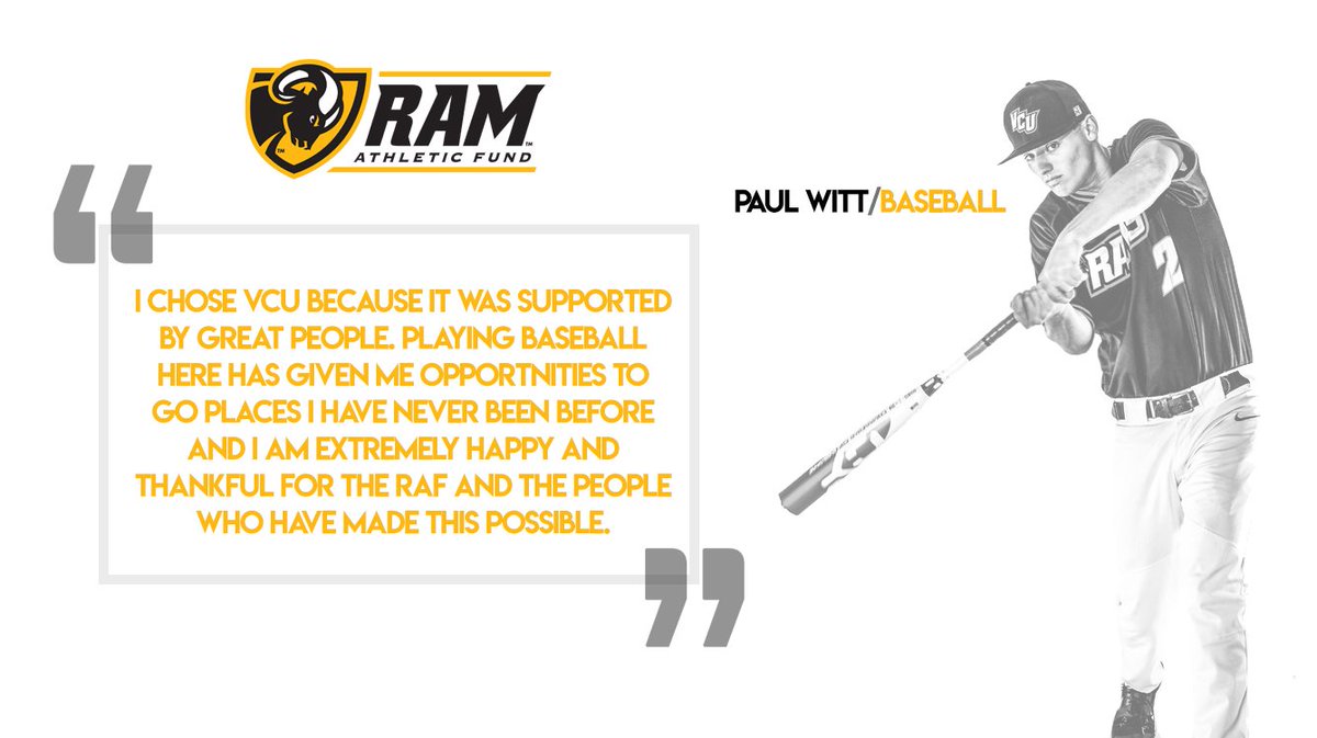 VCURAF's tweet photo. VCU Baseball's Paul Witt shares what drew him to VCU, the people and the support. #ThanksRAF https://t.co/MDWGDFQIou