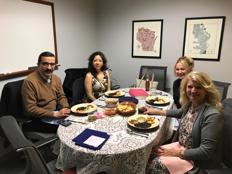 WendyKBaumann's tweet photo. The best relationships always begin with food!  Thrilled to host Julián Adem Díaz de León of @ConsulMexMKE in our office 'dining room' and cook some of my very favorite Mexican recipes for our lunch meeting today. https://t.co/yveb03JHko