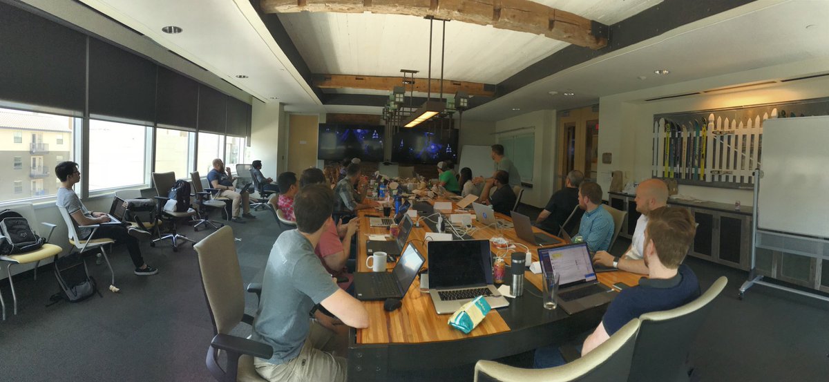 HomeawayUIE's tweet image. Today's training was JAM PACKED with #WebDev awesomeness! 👉🏼 #HapiJs (by @mannyluvstacos), #ReactJs (by @mcjfunk), #GraphQL (by @nathanchapman)! Thanks #TeamHomeAway for organizing, training, and attending! 👊🏼