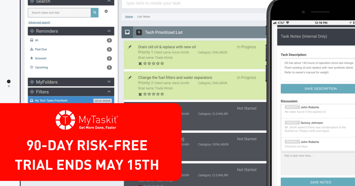 MyTaskitApp's tweet image. Our 90-day risk-free trial is coming to an end on May 15th. Don't miss out on this incredible opportunity. Schedule your demo TODAY! #WorkCoordination hubs.ly/H0c1_Px0