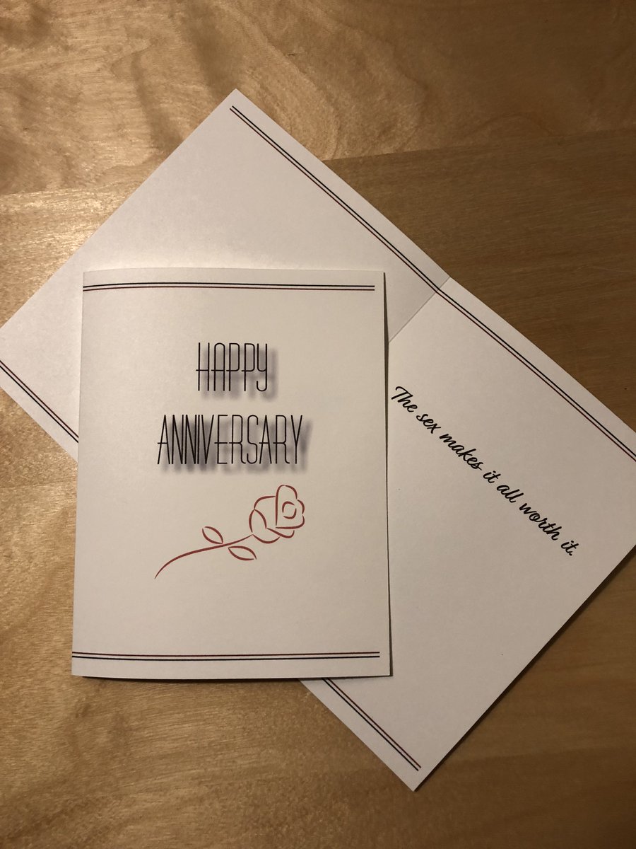 HateUCards's tweet photo. You'll be spending this one on the sofa with this hateful anniversary card. #HappyAnniversary #notreally https://t.co/vsueA5esqK