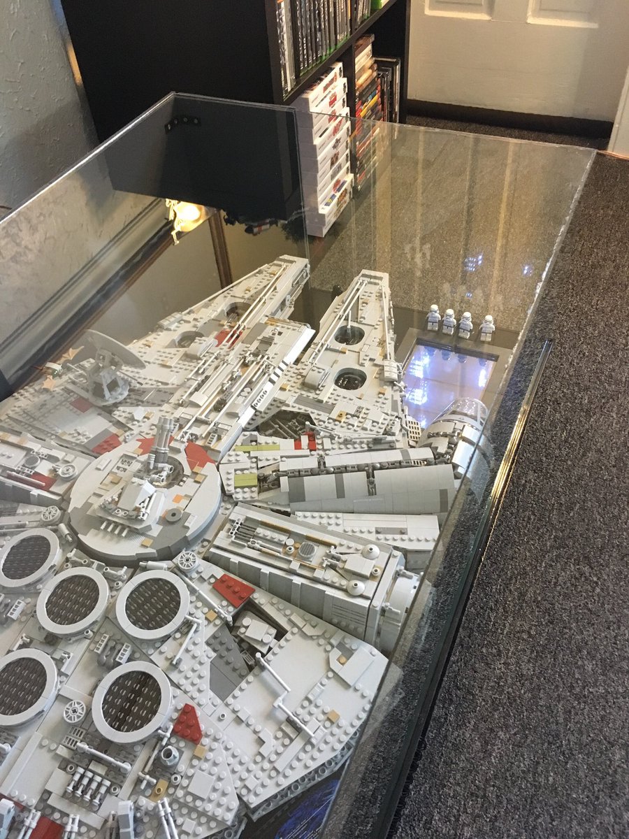 OldSchoolCoool's tweet photo. @MandRtweets Hey M&amp;R check out this cool Lego Millenium Falcon Coffee Table I built. https://t.co/ki9pWtIb0v