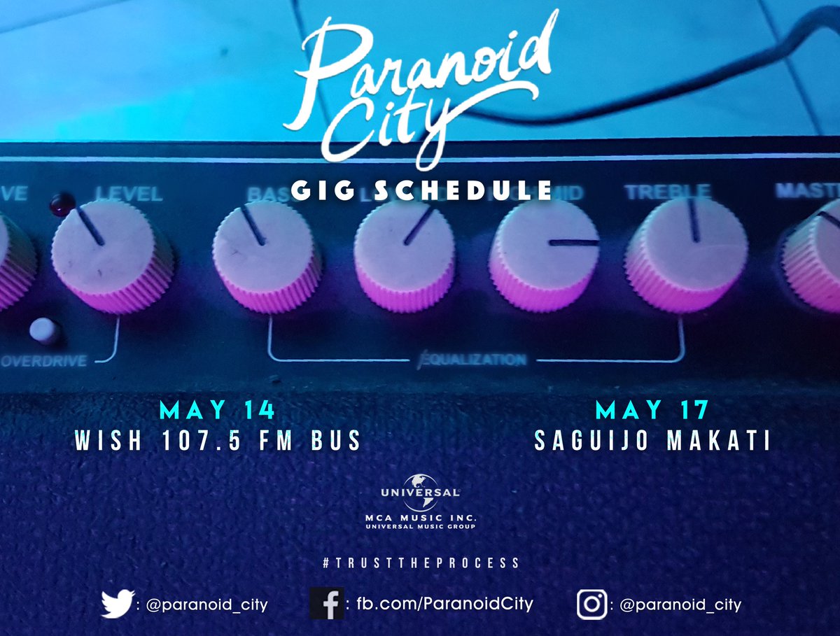 paranoid_city's tweet image. - SYNTHizen Advisory:
Here's our gigsched for this merry month of May! :-)

#ParanoidCity #YourMetropolitanSynthPopDestination #MCAUniversal #MCAMusic #Wish1075 #TrustTheProcess