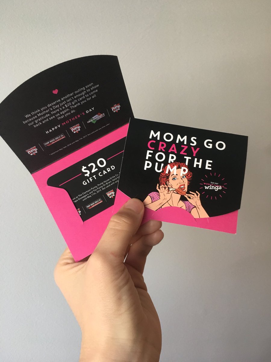 TheBrantPump's tweet photo. We got it for your mama☺️. Bring Mom to any Pump location this Sunday, and she’ll receive a $20 gift card to use for her next purchase (while supplies last). #BurlON #Burlington #Oakville #MississaugaEats #hamilton #HamlON https://t.co/DZJWrTyw89