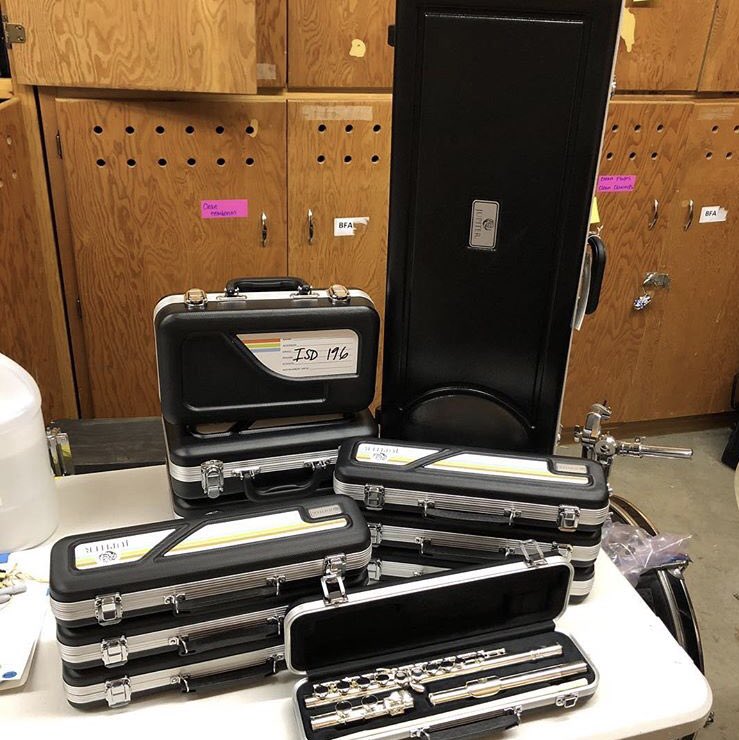 Bandforall196's tweet photo. Sooo shiny! Very excited about our new Jupiter instruments from @Schmitt_Music. They play great! #bandisgrand #bepartoftheband https://t.co/e7REPNrVAM