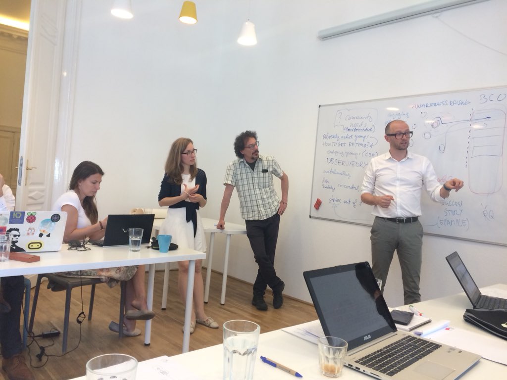 SpaceEngagers's tweet photo. Fantastic 2 days in Budapest collaborating with our new colleagues from #ESSRG and #DIYSciencelab on our EU social challenge @sochange_eu #collaboration #teamwork #socialchallenge https://t.co/QScxlK9Rbt