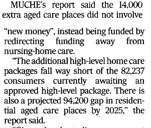 JulieCollinsMP's tweet photo. Fresh evidence this morning in @FinancialReview of the Turnbull Government’s cruel hoax on aged care funding. Older Australians deserve better. #auspol https://t.co/muHLFxfGOd