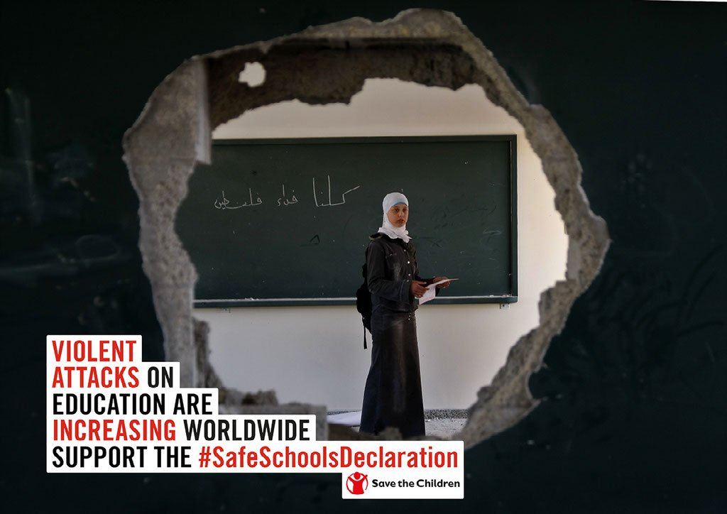 AnyaCowley_'s tweet photo. New @GCPEAtweets study finds attacks on education were carried out in 74 countries in the last 5 years. Attacks prevent children from accessing their right to education. States should prioritise education and support the #SafeSchoolsDeclaration #EUA2018 https://t.co/W4chO4XTQt https://t.co/H5cHIRTum4