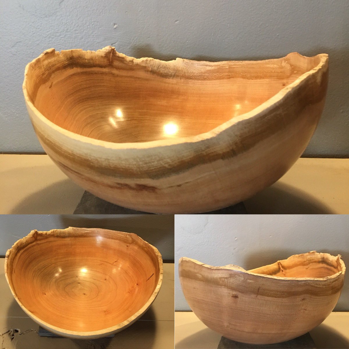 WebmasterBoston's tweet photo. Give mom a special gift this year of a nice hand made bowl like this black cherry natural edge bowl 12” wide 7” tall 1/4” thick! #MothersDayGifts https://t.co/7oiVRqjCXr