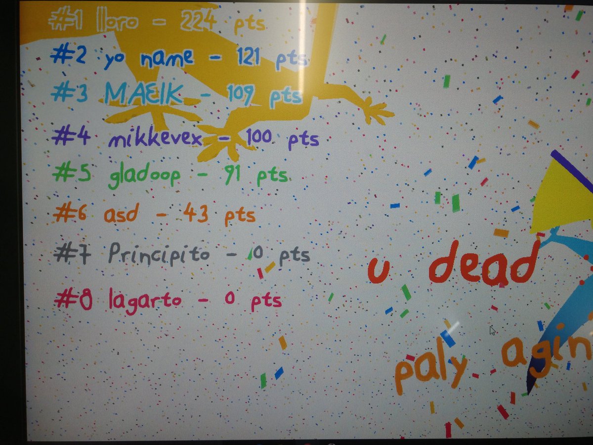 MAEIKmms's tweet photo. #gamedev Hablando de juegos con diseños de interacción social en clase.
Hemos jugado al #GeckoRidemption y he quedado 3.
#maeik #maeikgaming https://t.co/2fiZYfQTmZ