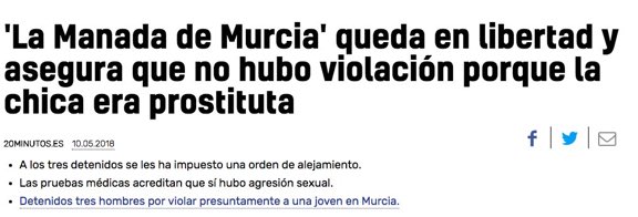 Bassel2661965's tweet photo. Tres hombres drogan y violan a una mujer, se defienden alegando que era puta.
Han quedado en libertad. Porque la víctima es puta. 
Me cago en la vida!!! https://t.co/A4EGUaYLMc