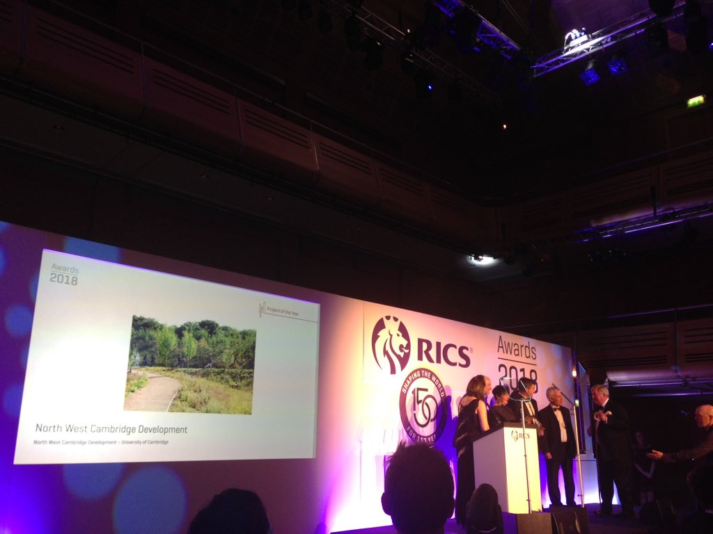 Congratulation to #northwestcambridge development for #projectoftheyear #RICSAwards 2018. Nice to be involved as a practice. Great job #RHPartnership
