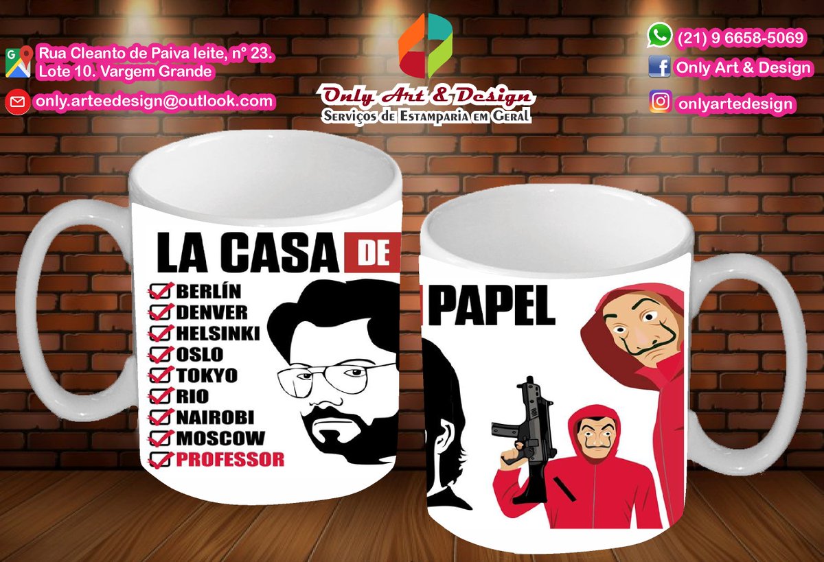 OnlyArteDesign's tweet image. A série queridinha do momento na sua caneca 😍❤️
Aqui na Only você encontra essas e muuuitas estampas disponíveis para você personalizar sua caneca do seu jeitinho.
Personalizamos com qualquer tema. Como você desejar.
Venha para a Only e arrase!!
#LaCasaDePapel #LaCasaDePapel3
