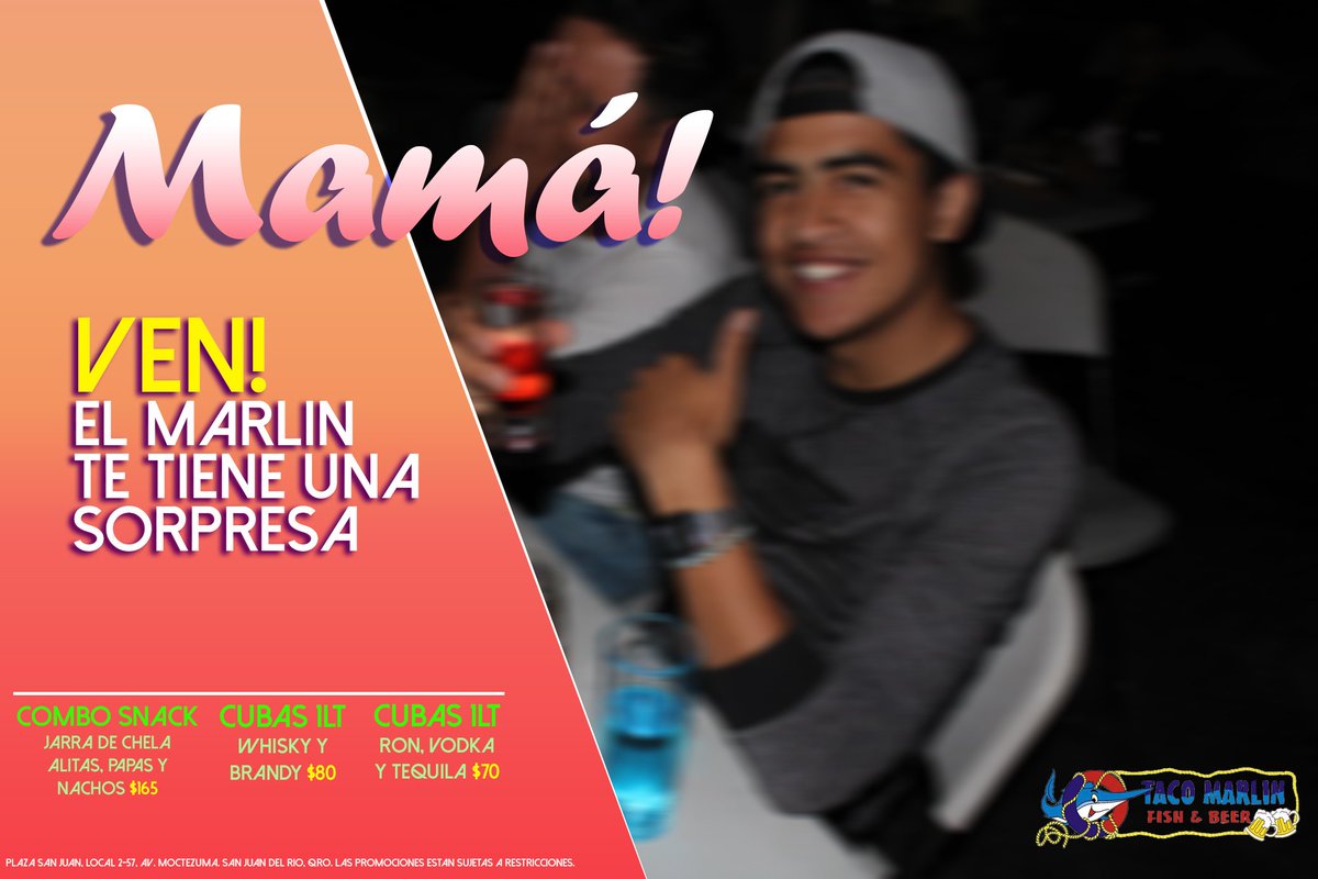 TacoMarlinSJR's tweet photo. Taco Marlin te desea un grandioso día. 
Ven y disfruta de un momento increíble.
#MomsDay
#ActitudJueves
#PromoJueves https://t.co/etTzBmLfjT