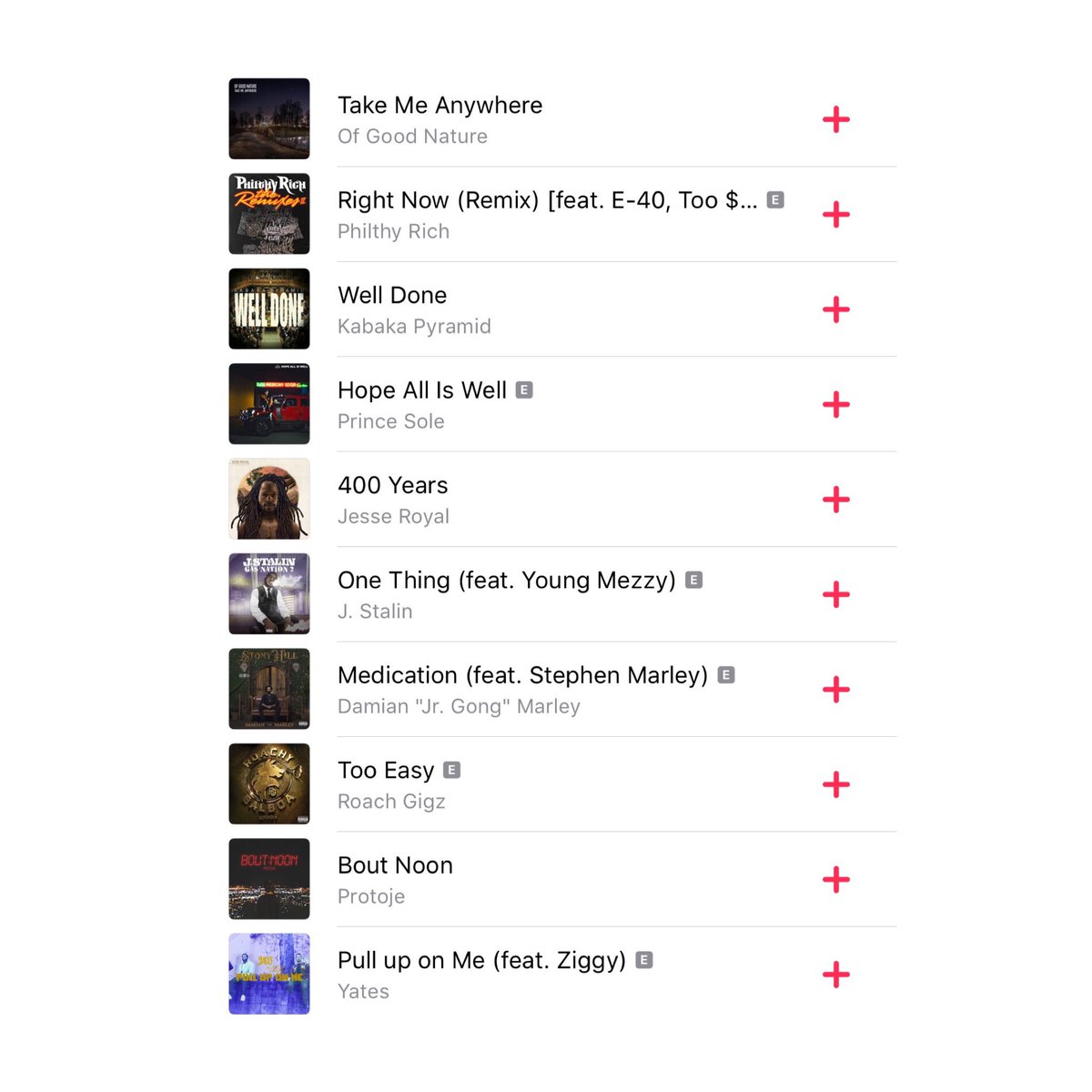 VerticalsAgency's tweet photo. New adds to our exclusive @applemusic #MustListen playlist ➡️ listen now on Apple Music #verticalsagency @OfGoodNature @philthyrichFOD @Kabakapyramid @JesseRoyal1 @JSTALINLIVEWIRE @RoachG @Protoje @Yates_Westacy @damianmarley @E40 @TooShort @PrinceSole https://t.co/WR9k7phbkv